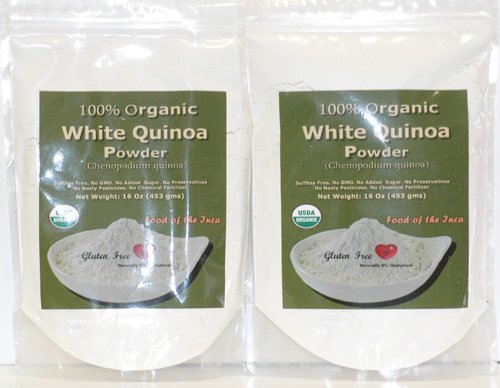 Indus organics white quinoa seeds powder, 1 lb (x2 of b…
