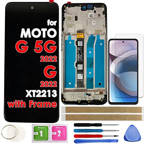 Photo 1 of LCD Screen Replacement Touch Display Digitizer Assembly with Frame for Motorola Moto G 5G 2022|G 2022 XT2213-3 XT2213DL 6.5" (Not for G 5G 2021)