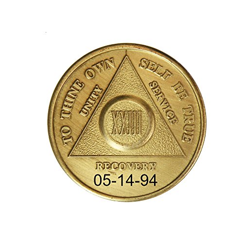 Personalized Custom Engraved 23 Year Antique Bronze AA (Alcoholics Anonymous)-ACA-AL-ANON-Sober-Sobriety-Birthday-Medallion-Coin-Chip-Token
