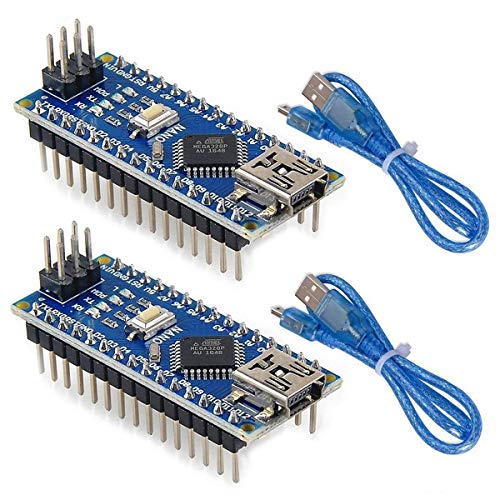 FTCBlock Mini Nano V3.0 ATmega328P Microcontroller Board with USB Cable for Arduino (2pcs Boards+2pcs Cables) - Thumbnail 3