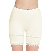 MANCYFIT Slip Shorts for Women Lace Trim Short Leggings Stretch Mid Thigh Undershorts