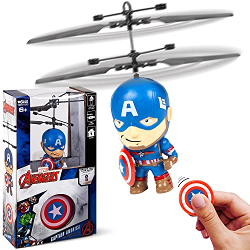 World Tech Toys Marvel Legends Captain America Action Figure Flying Toy
