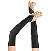 Bluckincle Fingerless Gloves Women Opera 1920s Long Gloves Satin Wedding Gloves Costume Tea Party Gloves Elbow Length Gloves