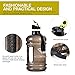 2.2L Large Reusable Water Bottles Half Gallon Water Jug Dishwasher Safe/Ecofriendly/Tritan BPA Free Plastic/Leakproof/Odorless/Wide Mouth Drinking Gym Water Jug for Men Women Fitness Outdoor Gym