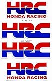 HRC Die-cut & Honda Racing Label Red/blue Decal Sticker Set 4 Pieces