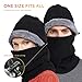 Balaclava Face Mask Winter Cold Weather Fleece Hood Neck Warmer for Men Women Black