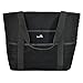 Dejaroo: Mesh Sand Free Bag - Strong Lightweight Tote For Beach & Vacation Essentials. Tons of Storage with 8 Pockets, Foldable, 17x9x15 inches, Black with Black Straps