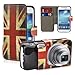 32nd Design Book Wallet PU Leather case Cover for Samsung Galaxy S4 Zoom C1010 + Screen Protector and Cleaning Cloth - Union Jack UK Flag
