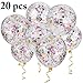 Outgeek Confetti Balloons, 20 PCS 12 Inch Large Star Confetti Balloons Transparent Balloons Latex Balloons with Star Confetti for Wedding Party Birthday Party Halloween Christmas Decorations