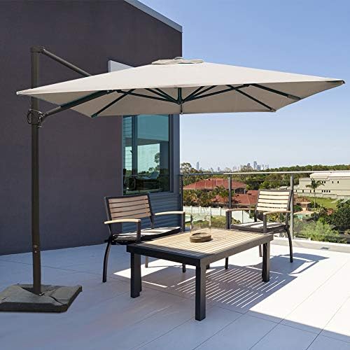Abba Patio Rectangular Offset Cantilever Umbrella 8 X 11 Feet Outdoor Patio Hanging Umbrella With Cross Base Amazon Ca Patio Lawn Garden