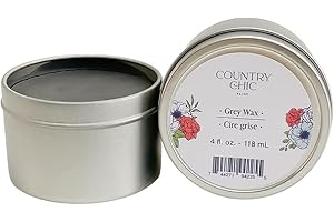 COUNTRY CHIC PAINT Furniture Wax - 100% Natural Sealant for Chalk Furniture Paint or Raw Wood, Light Protection, Easy to Apply, No Odor, Eco-Friendly - 7 Color Choices - Grey (4 oz)