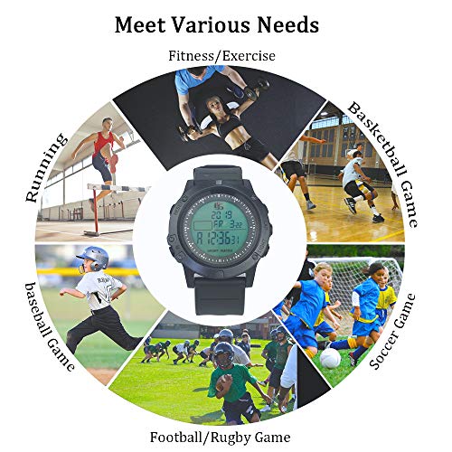 PULIVIA Digital Referee Watch Soccer Football Game Timer 100 Lap Split Memory Stopwatch 3 line Display Large Dial Waterproof Luminous Sports Watch with Alarm Clock Countdown Timer, Battery Included