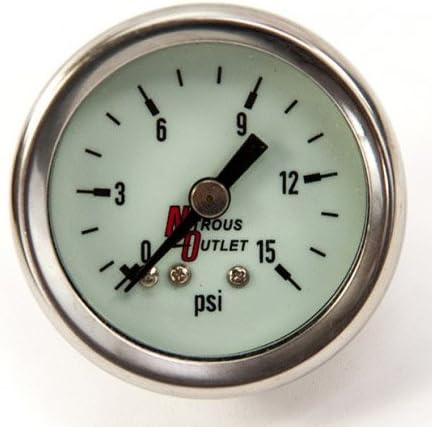 Nitrous Outlet Luminescent Fuel Pressure Gauge (0-15psi)