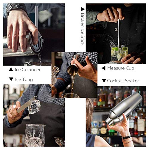 NXYJD 22 stücke Set 550ml 750ml Edelstahl Cocktail Shaker Mixer Getränk Bartender Browser Kit Bars Set Werkzeuge mit… – Bild 4