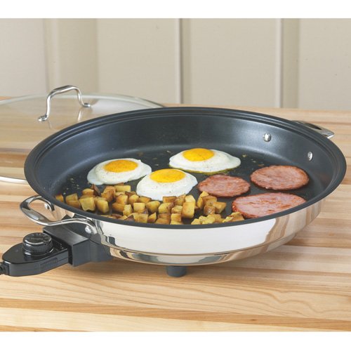 CucinaPro 1654 Stainless Steel Electric Skillet NonStick Interior