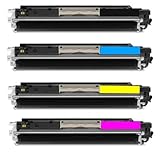 ShopAt247 Compatible Toner Cartridge Replacement for HP CE310A CE311A CE312A CE313A (1 Black, 1 Cyan, 1 Yellow, 1 Magenta, 4-Pack)