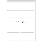 BESTIKER 2” x 4” (300 Labels) Shipping Mailing Labels, Printable White Sticker Label for Laser Inkjet Printer, Permanent Adhesive Mailing Address Labels for Packages Envelopes (30 Sheets)