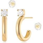 MYEARS Gold Hoop Earrings for Women Open 14K Small Simple Hypoallergenic Lightweight Everyday Illusion Jewelry