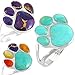 Dog Paw Ring in Sterling Silver & Genuine Turquoise