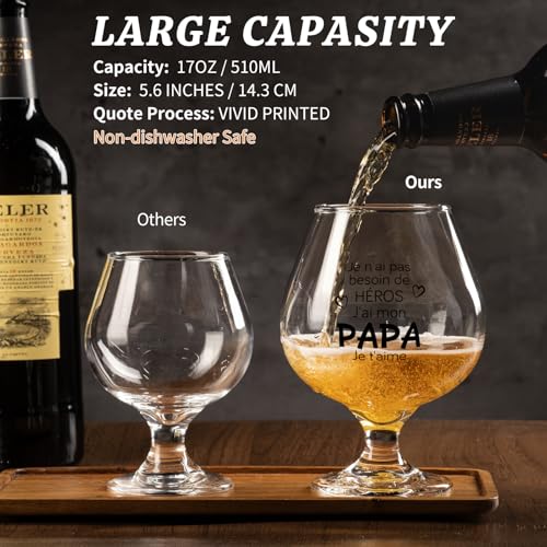 Blumuze Personalised Dad Gift Beer Glass Birthday Gift Dad Man Father Birthday Gifts 17oz Beer Glass Christmas Gift Idea