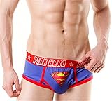 Men's Performance Boxer Briefs, Superhero Design, Dark Blue, Small