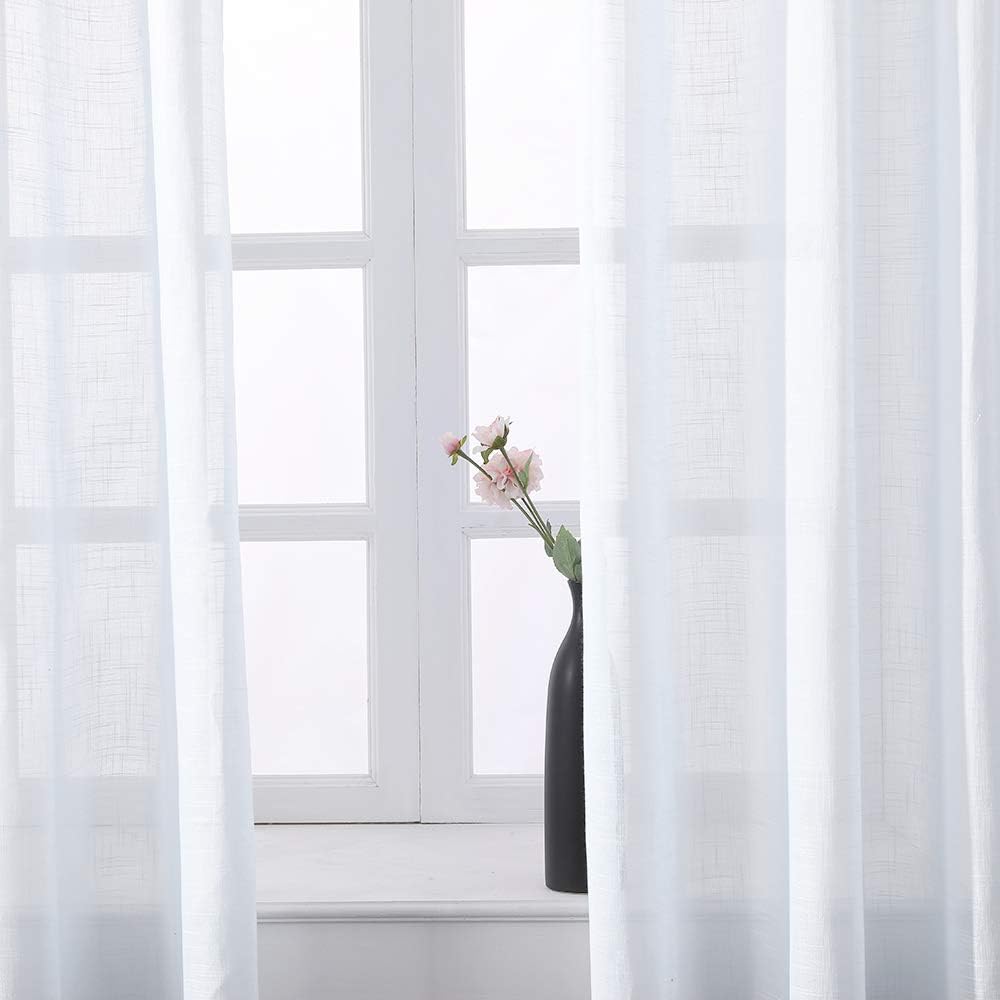 ojales raya cruzada cortina translucida