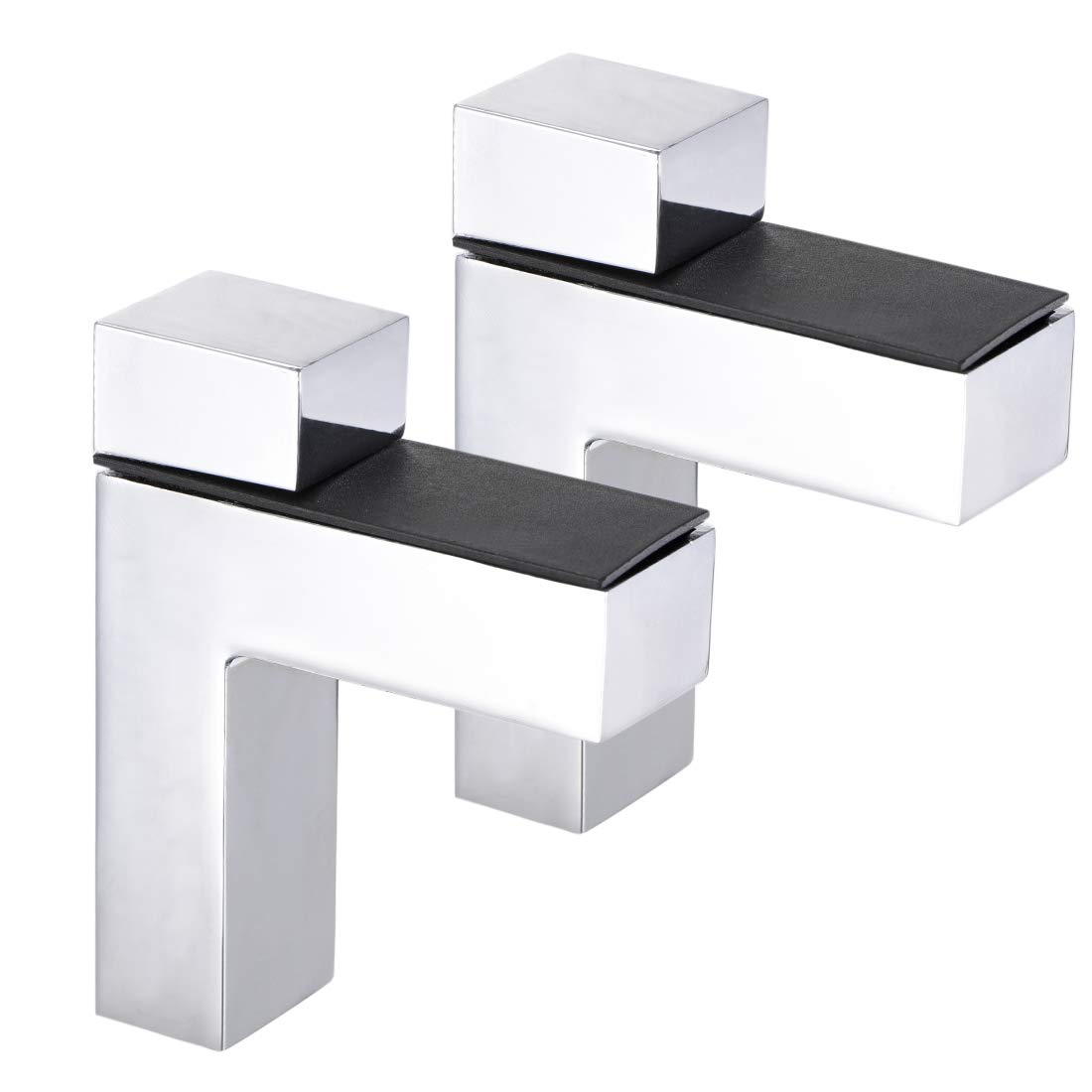 sourcing map Glass Shelf Bracket Wall Mount Adjustable Zinc Alloy Clamp Holder for 3-28mm Thickness 2pcs