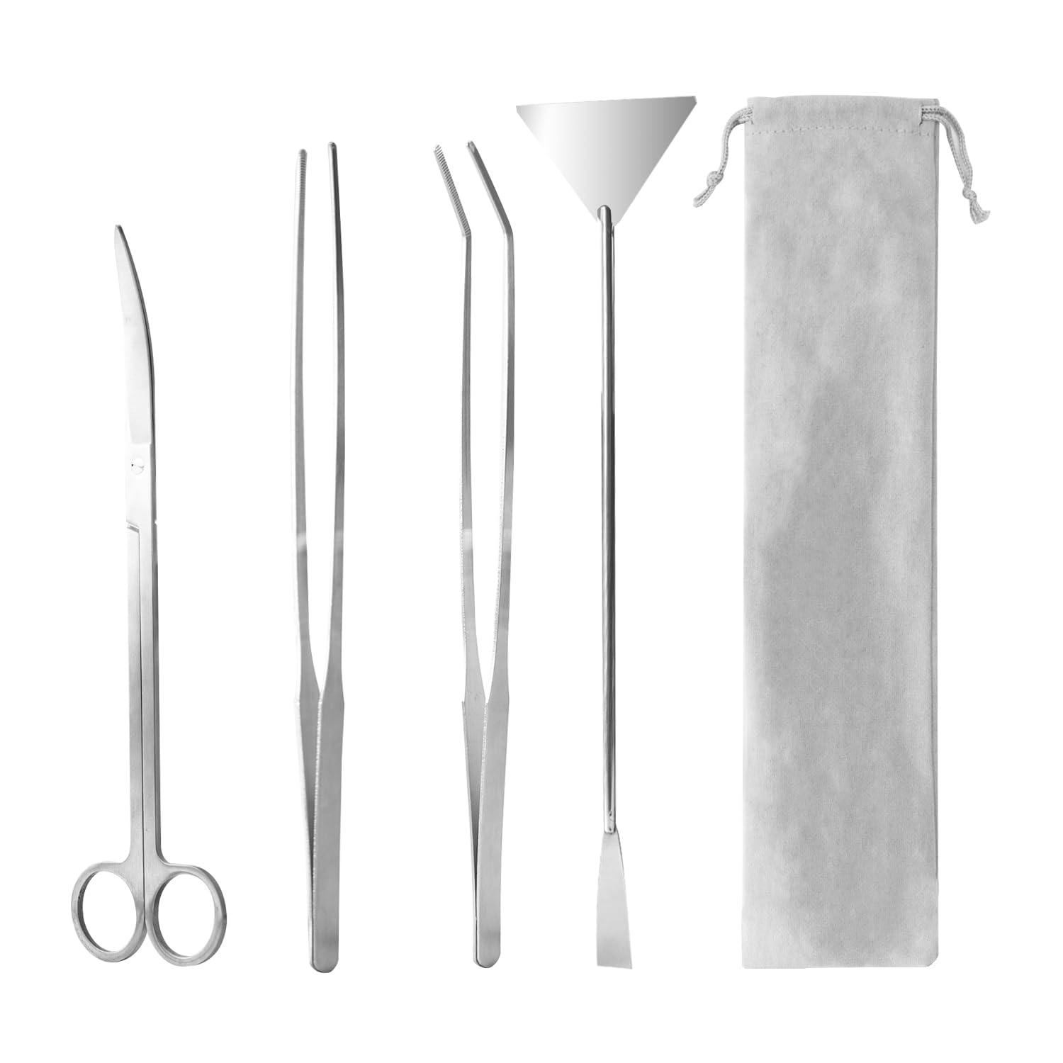 4 in 1 Stainless Aquascaping Tools - Aquarium & Terrarium Scissors, Tweezers, Spatula - Aquascape Set for Fish Tank — image 1