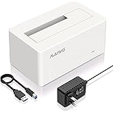 MAIWO SAS to USB 3.0 Adapter, 2.5 3.5 Inch SAS SATA HDD SSD Enclosure, 24TB Capacity, External Hard Drive Reader Docking Station with 12V 2A Power Adapter, Tool Free (White)
