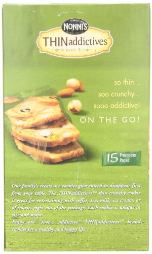 Nonnin's Thin Addictives Crunchy Cookies, Pistachio Almond, 12.2 Ounce