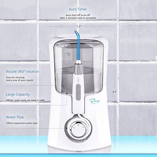 Pure Daily Care Aqua Flosser Pro with 3 Modes and 5 Pressure Settings