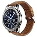 Galaxy Watch 46mm Bands, Gear S3 Bands, KADES 22mm Leather Replacement Strap with Quick Release Pin Compatible for Smart Watch, Small, Brown with Silver Clasp