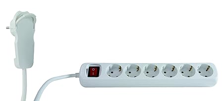 STECKDOSENLEISTE von 4smile | 6 fach Steckdose ? Mehrfachsteckdose mit Schalter und REV-Flachstecker_0012626114 | Kindersiche