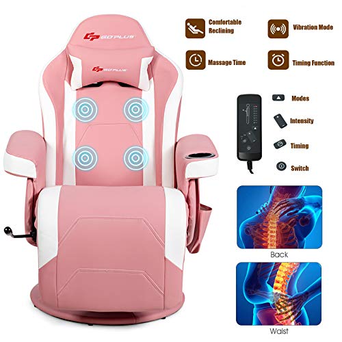POWERSTONE Gaming Recliner Massage Gaming Chair with Footrest Ergonomic