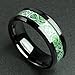 King Will DRAGON Men's 8mm Green Carbon Fiber Silver Celtic Dragon Tungsten Carbide Ring Comfort Fit Wedding Band