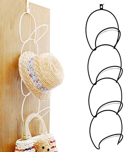 TUOBU Unique Hats Clothes Tie Interlink Holder,Wire Stackable Storage Rack Kitchen Organizer Door Wall Hooks (Color : White)