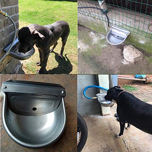 Lucky Farm Automatic Cattle Waterer Horse Sheep Goat Pig Dog Water Trough 4 in1 (Water Bowl&Pipe&Adaptor&Mounting Screws)