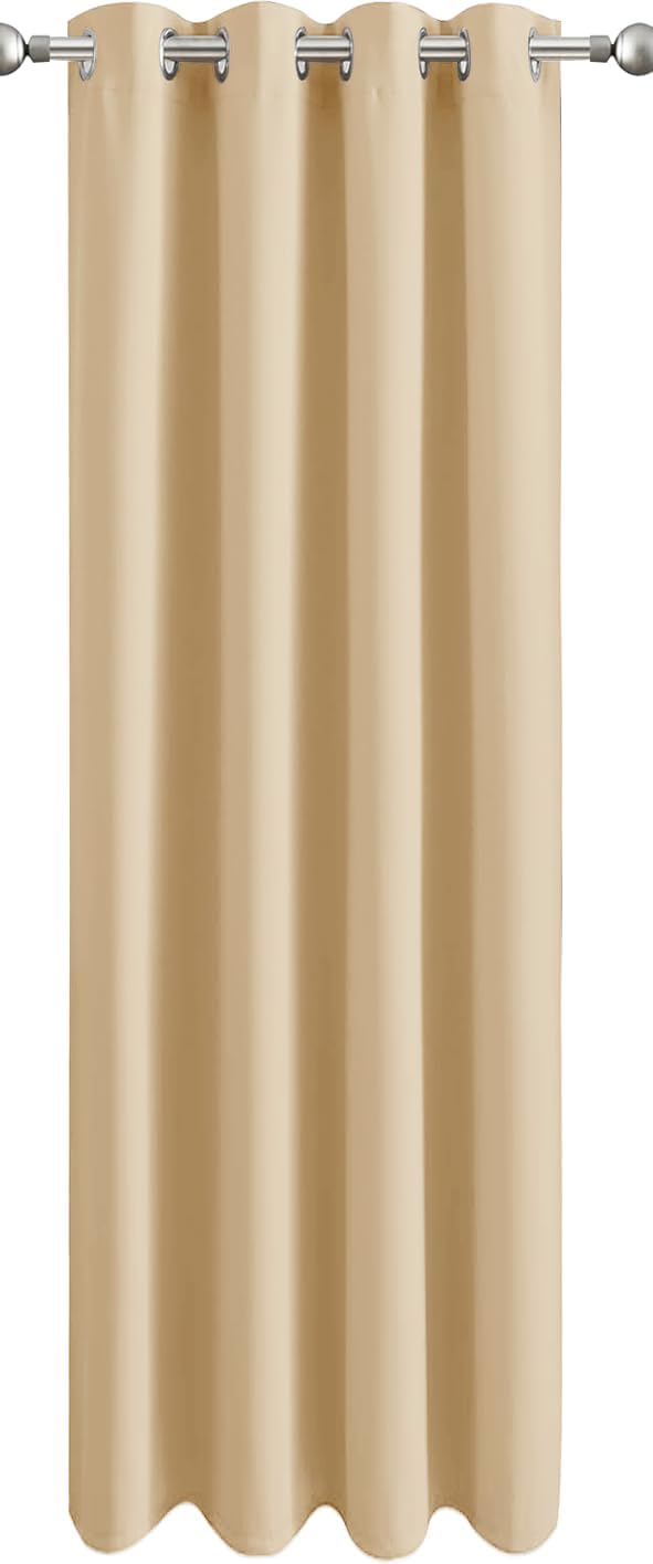 Aspire Homeware Cream Blackout Curtain 66x84 Inch Eyelet Panel Thermal