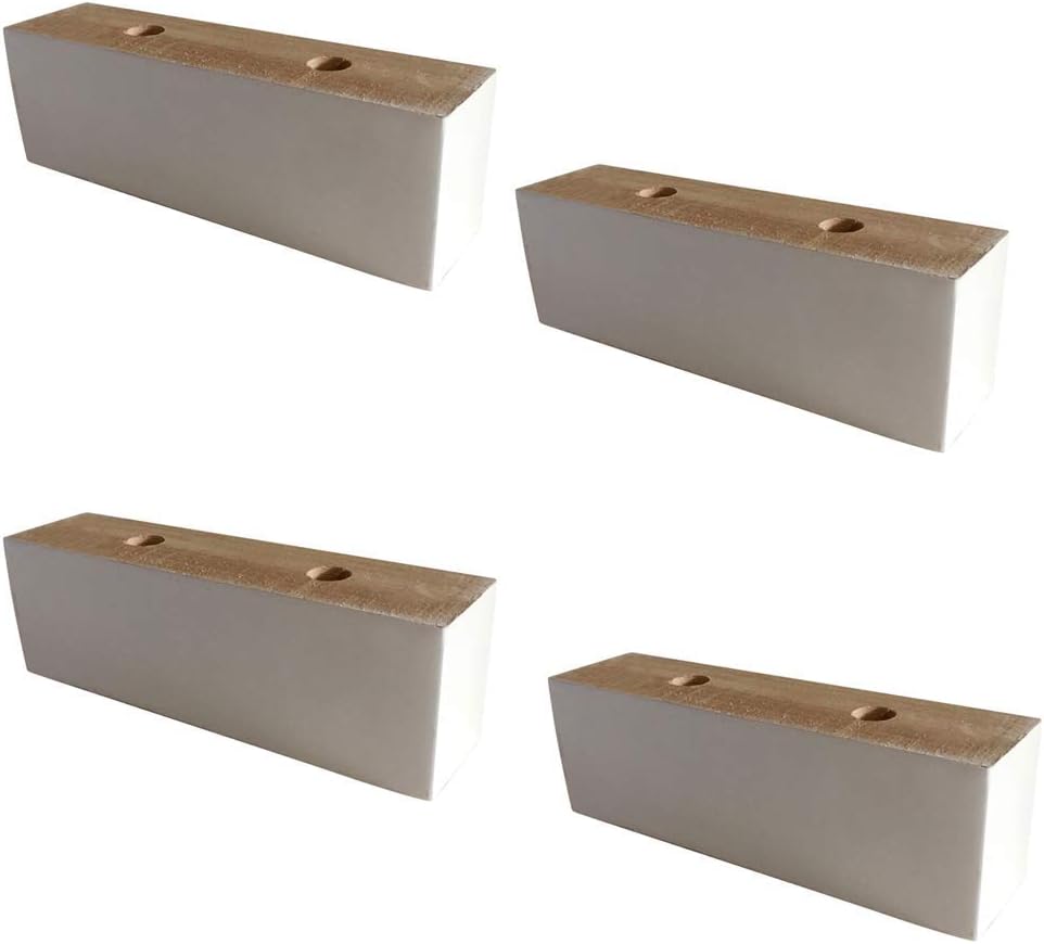 Amazon Com Jffffwi Solid Wood Furniture Legs Rectangle Sofa Feet Table Leg Cabinets Legs For Bed Nightstand With Screws White Length 15cm Home Kitchen