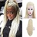Rongduoyi Micro Braided Lace Front Wig Long Blonde Braided Synthetic Heat Resistant Fiber Wigs with Baby Hair For Women(24 Inch)