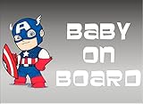 CAPTAIN AMERICA Baby on Board, decal, vinyl, sticker, graphic