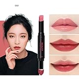 Hunputa Lipstick,Korean Dual Ended Long Lasting Waterproof Lip Pencil Jelly Lip Pen Moisturizing Matte Lipstick Lip Gloss Beauty Makeup Tool (E)