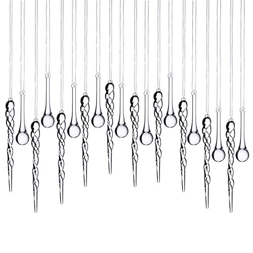 10 pcs icicle + 10 pcs ice drop clear acrylic christmas ornaments…