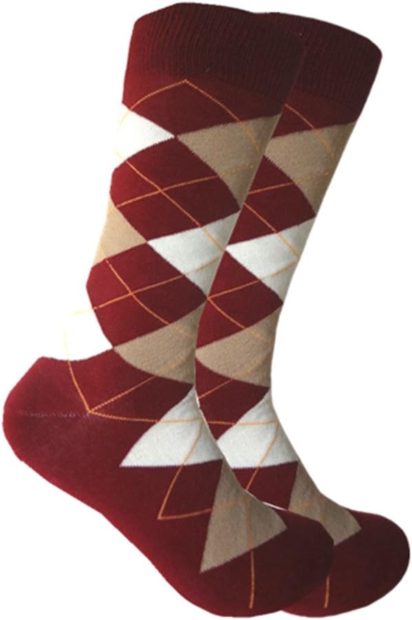 Men's Groomsmen Wedding|Party Events|Gala Collection Argyle Dress socks