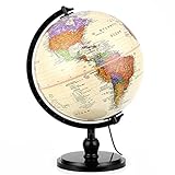 Illuminated Antique World Globe (10â€/25 cm diameter) â€“ Premium Antique Desktop World Globe
