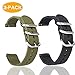 Gear S3 Frontier/Galaxy Watch 46mm Bands with Quick Release Pins, 22mm NATO Premium Woven Nylon Replacement Strap Wrist Band for Samsung Gear S3 Classic Sports Smartwatch 2 Pack (Black+Army Green)