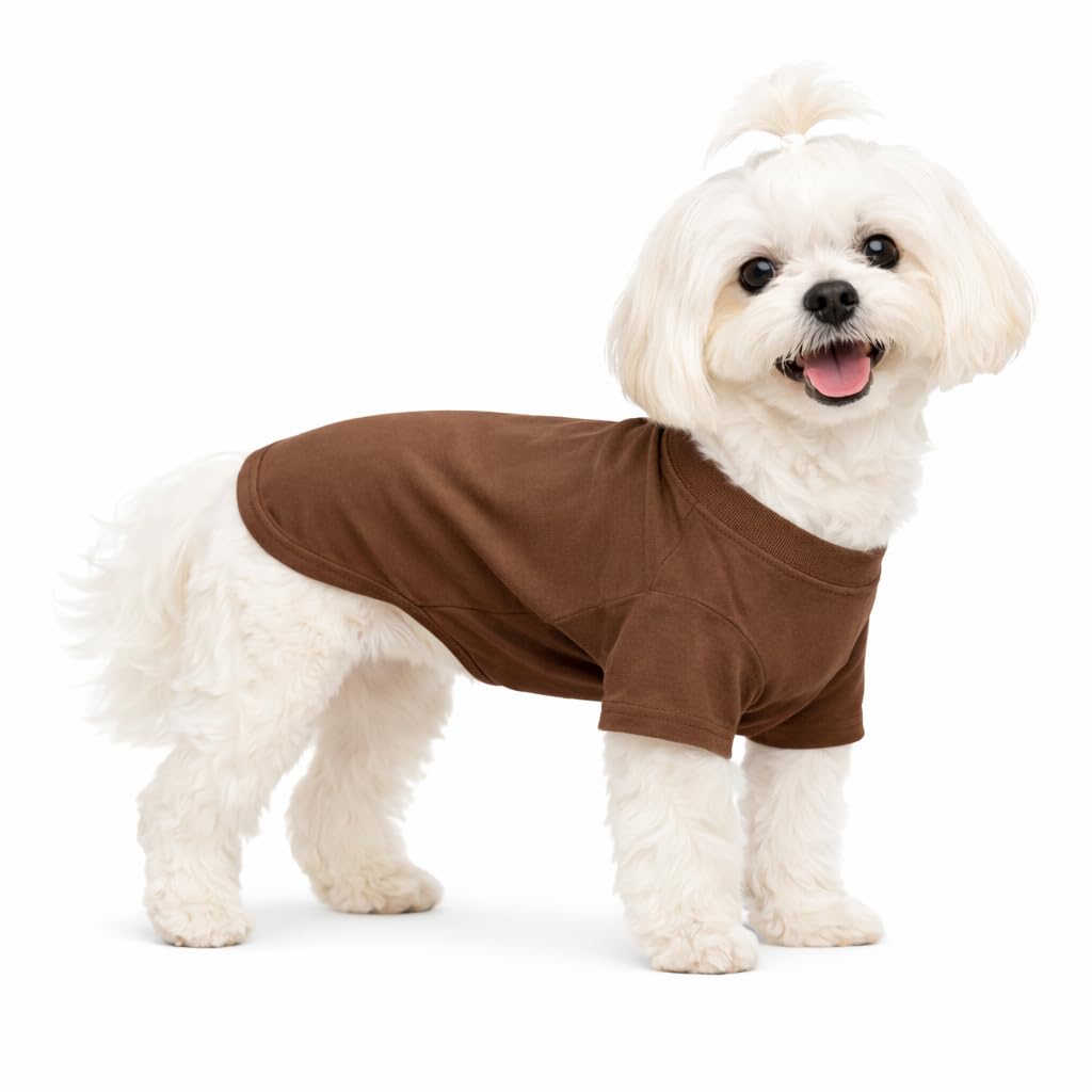 Lovelonglong Pet Clothing Dog Costumes Basic Blank T-Shirt Tee Shirts for Small Dogs Coffee S