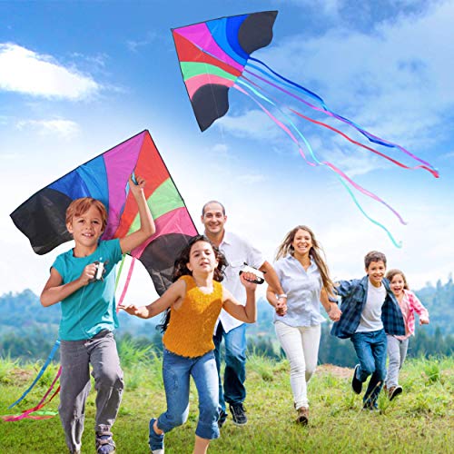Stoie's Huge Rainbow Kite for Kids and Adults-1.6M Wide-100 Meter String-Rainbow Color-Built to Last - Thumbnail 7