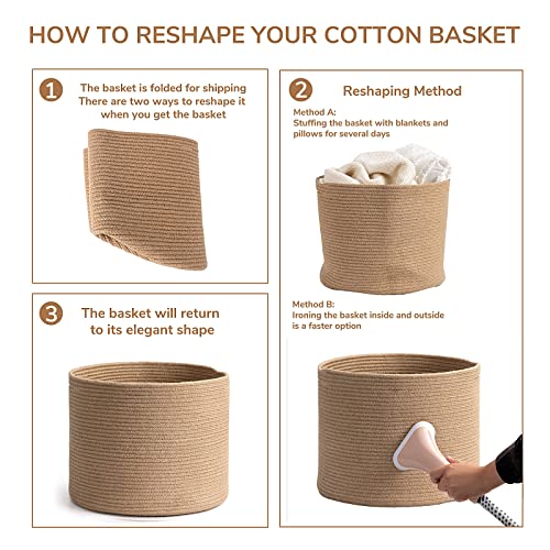 Goodpick Round Wicker Storage Basket, Woven Laundry Basket with Handles