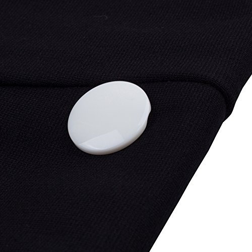 HOMEYEE Dames elegante v-hals grote knoop zoom split slanke bodycon vintage jurken B335 - Image 5